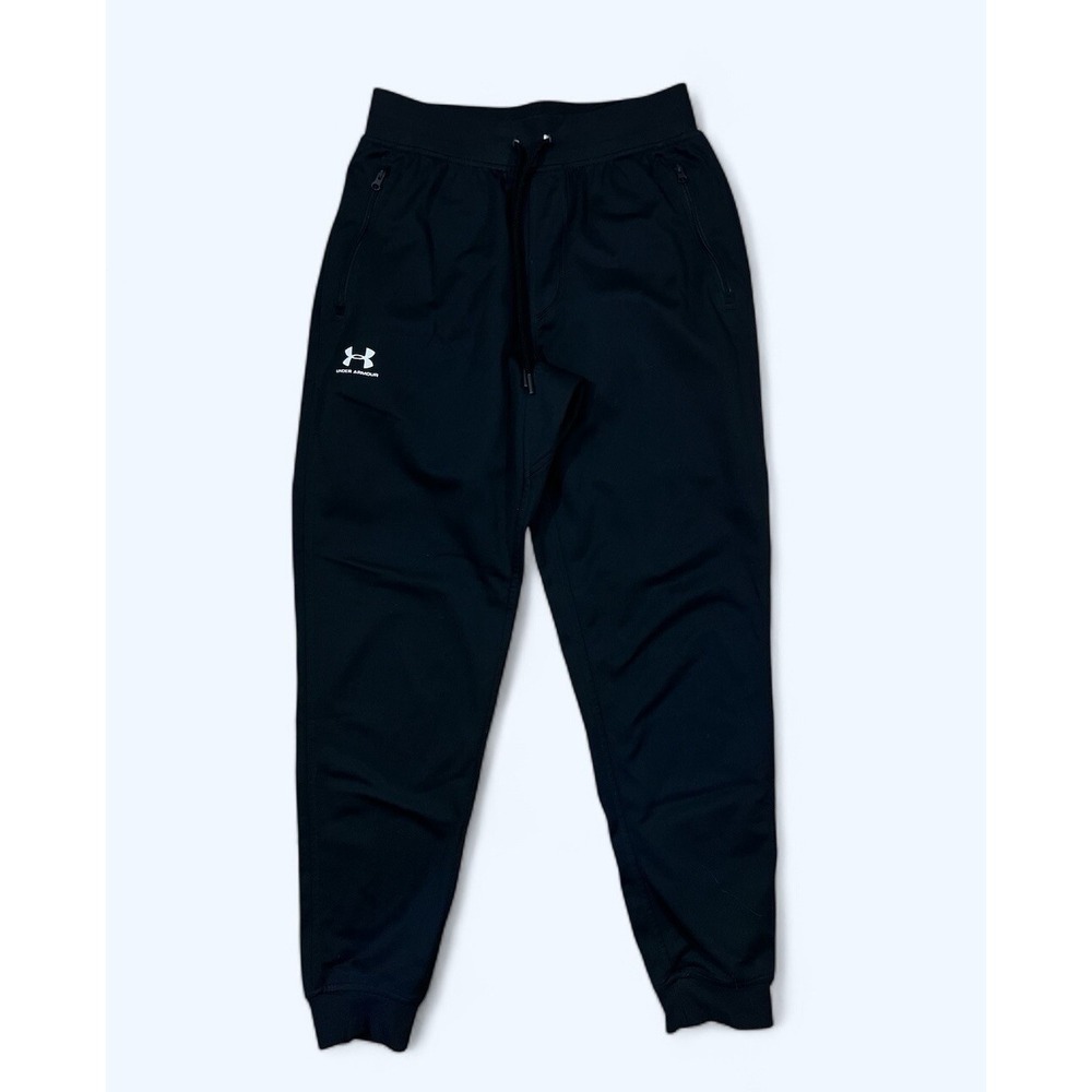 Under Armour Jogger Men's Black Hustle Fleece MEDIUM Zipper Pockets
